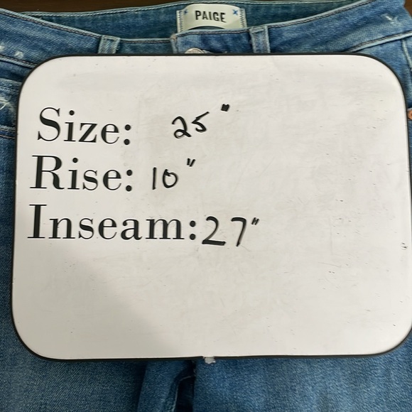 PAIGE Women’s Jeans 25 Cindy Straight Distressed Raw Hem Crop - Picture 8 of 8